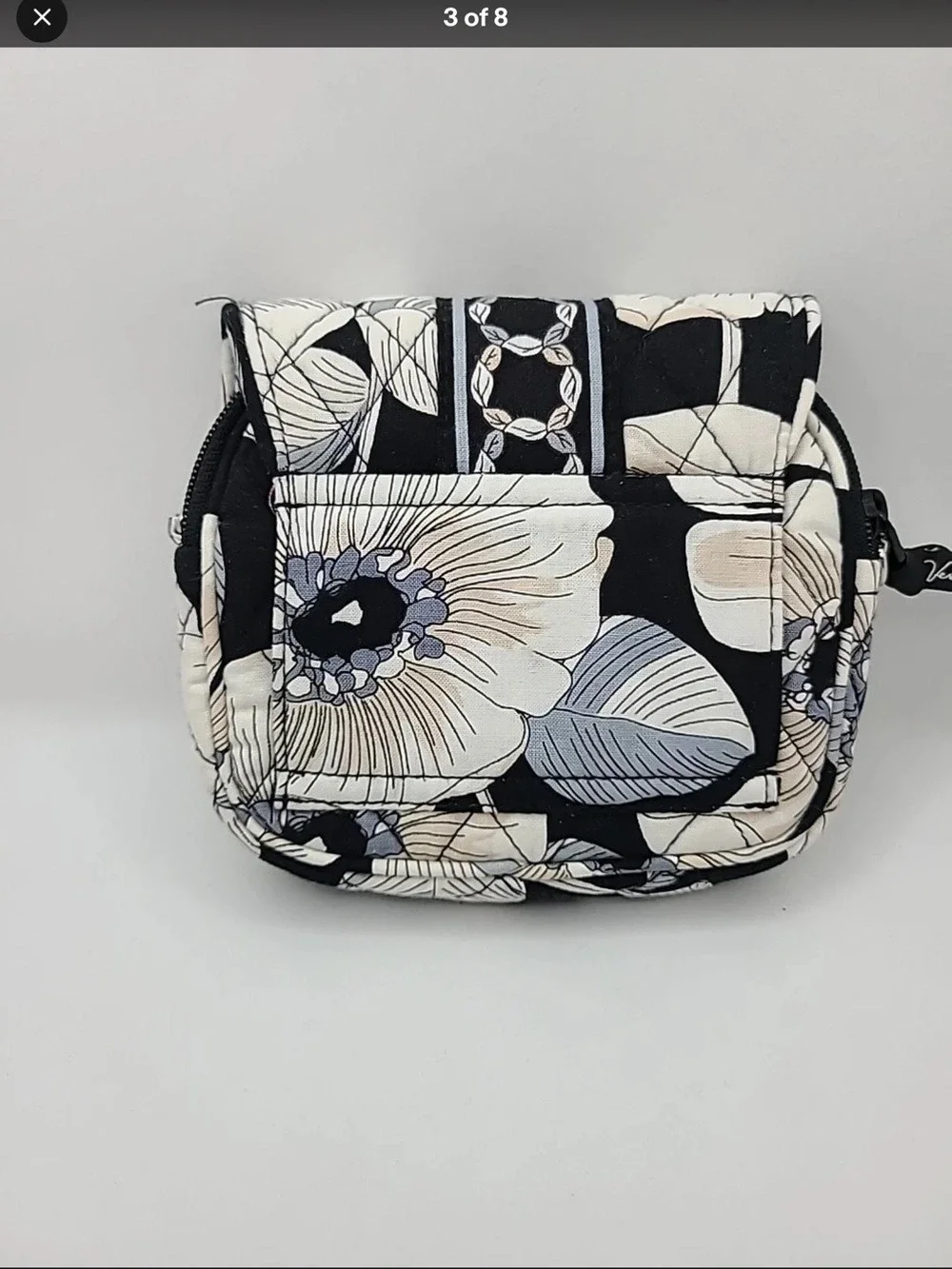 Vera Bradley mini crossbody bag black and gray 
